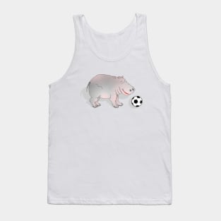 Hippo playing Football Tank Top